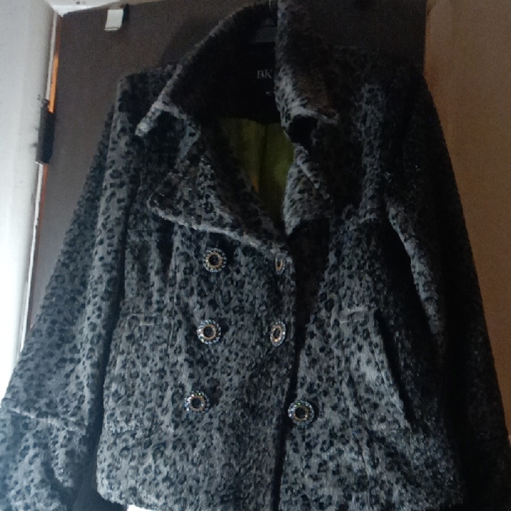 BK Black Leopard Print Blazer Jacket